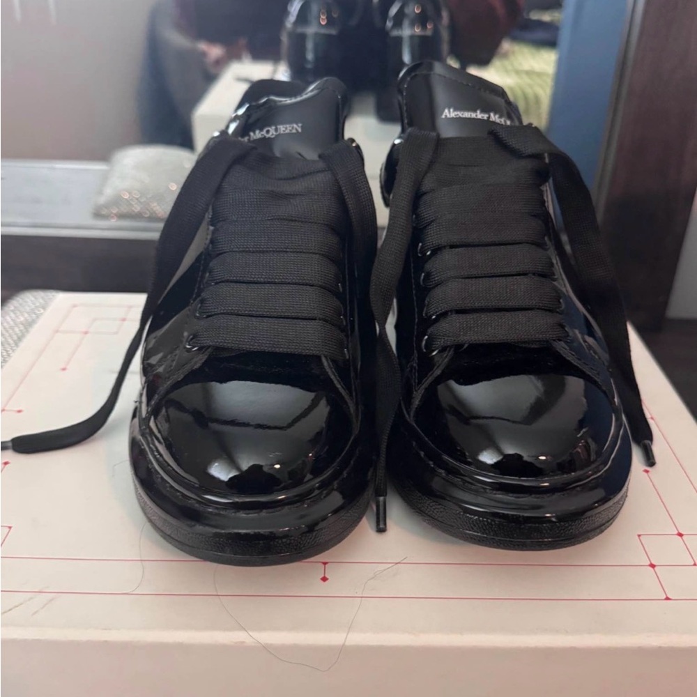 Alexander McQueen Shiny Black Men's Sneakers
